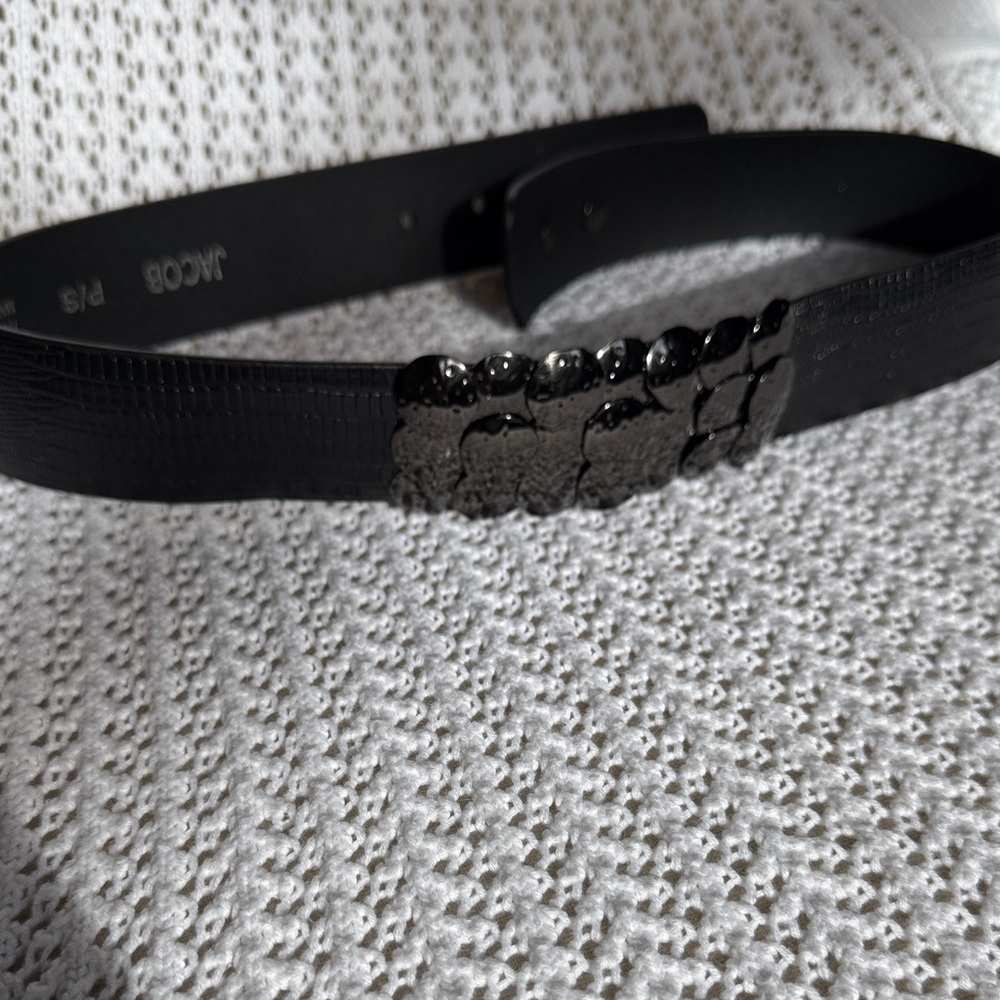 Black Belt with Decorative Buckle